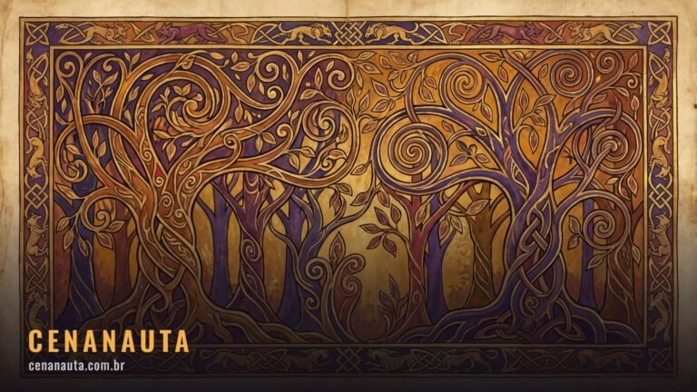 Melhores filmes de animação: floresta decorativa em estilo de iluminura medieval