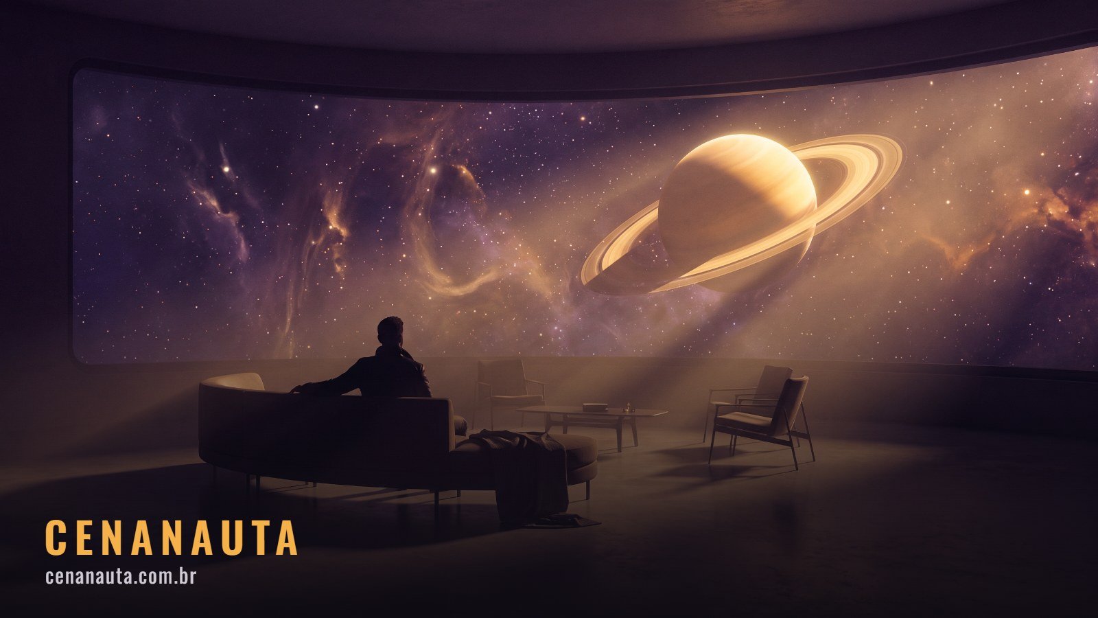 Onde assistir Star Wars: silhueta diante de uma tela panoramica exibindo o espaco profundo