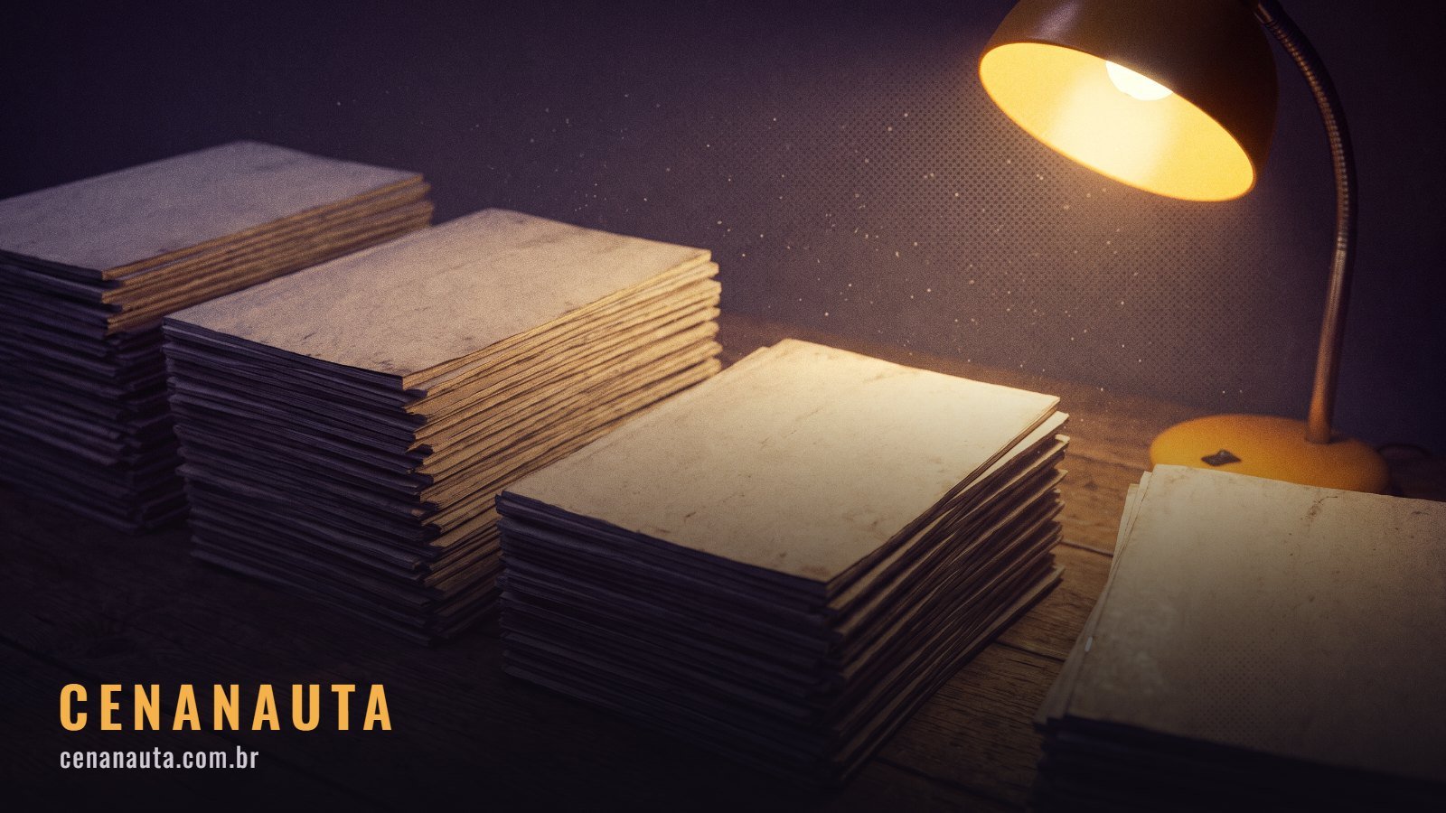 Ler quadrinhos da Marvel: pilhas de revistas sobre uma mesa de madeira sob luminária quente