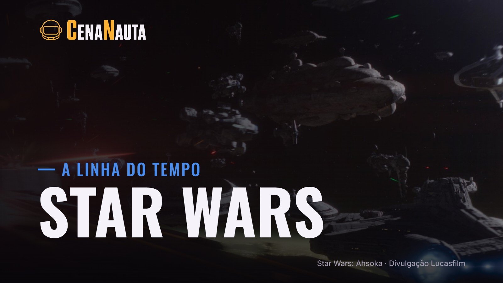 Linha do tempo de Star Wars: batalha espacial em cena de Ahsoka