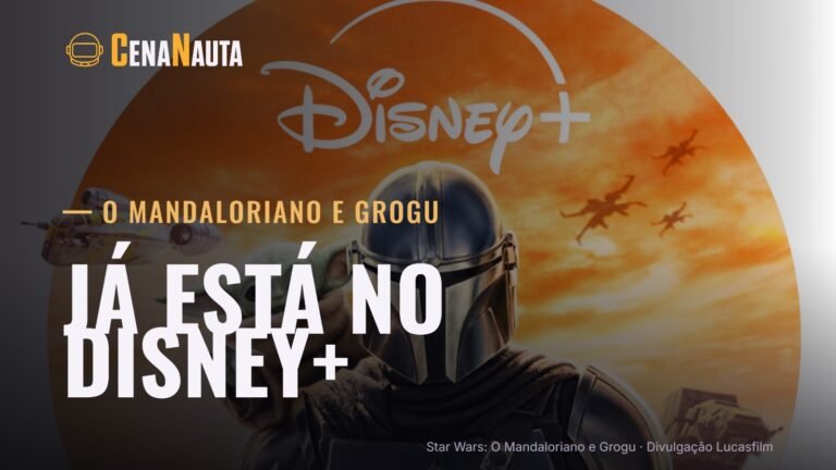 O Mandaloriano e Grogu no Disney+, com Din Djarin e Grogu