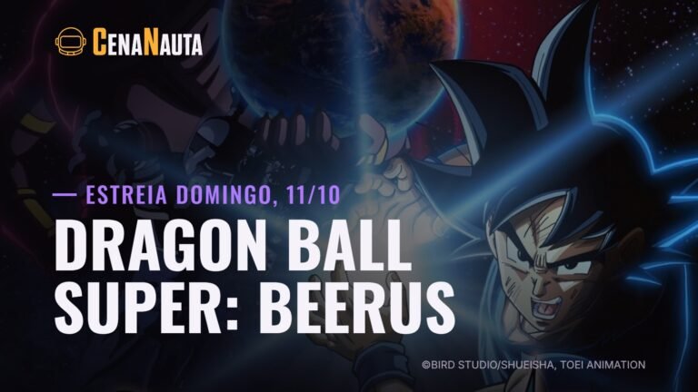 Dragon Ball Super: Beerus, com Goku e Beerus no pôster oficial