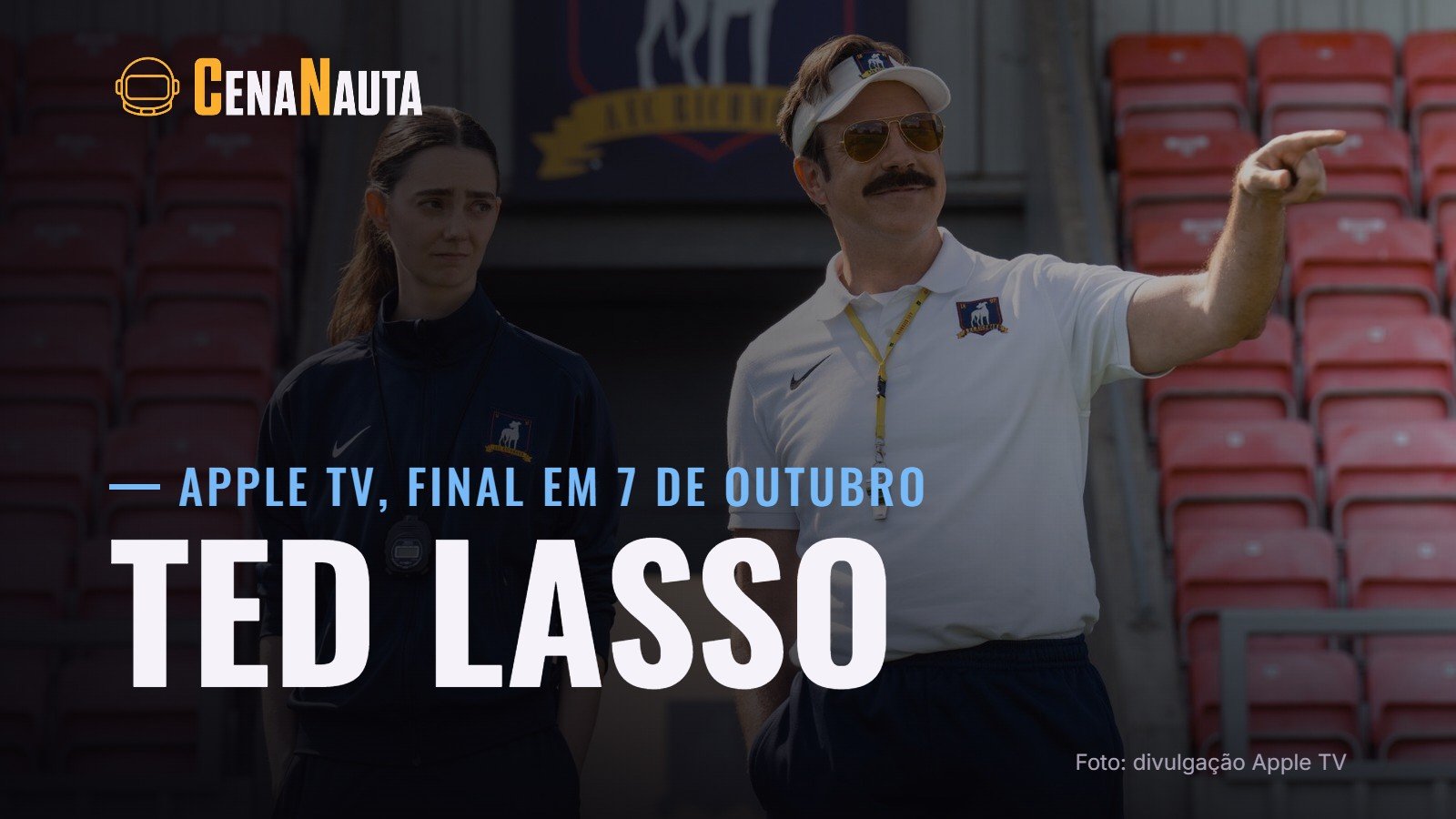 Jason Sudeikis e Tanya Reynolds na quarta temporada, antes do final de Ted Lasso