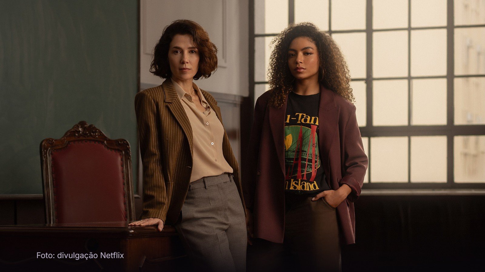 Marjorie Estiano como Inez e Any Gabrielly como Marina no final de Habeas Corpus