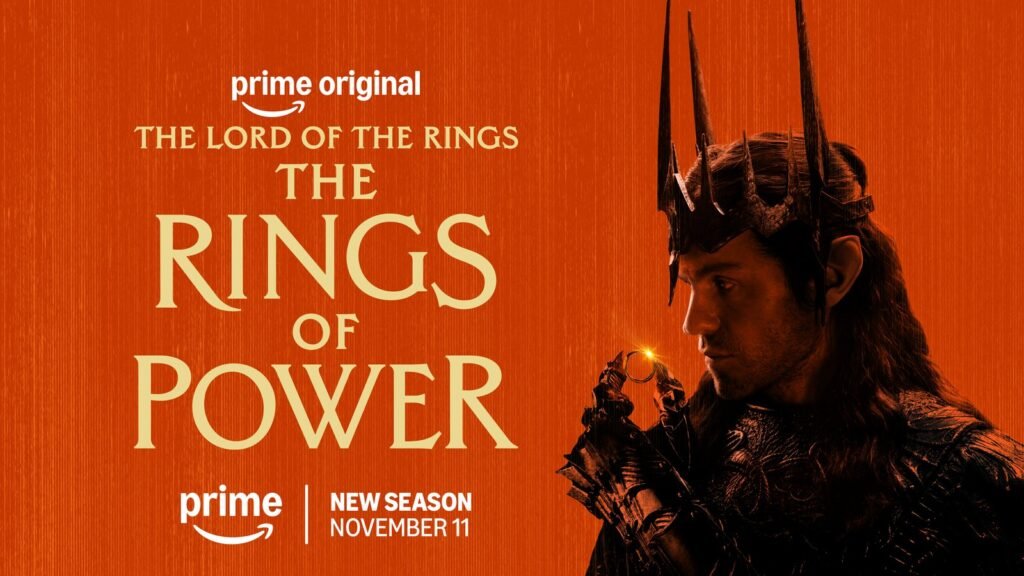 Key art oficial da 3ª temporada de Os Anéis de Poder, com Sauron e o Um Anel